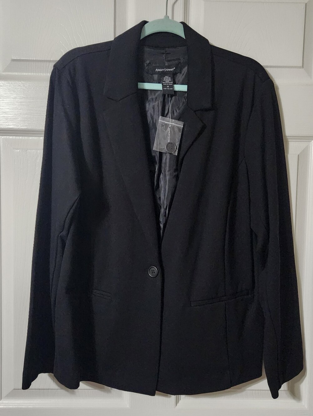 Ashley Stewart Black Single-Button Women's Blazer, Size 16